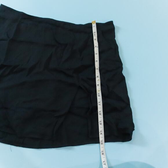 Reformation Kiara Low Stretch Crepe Black Thigh Slit Micro Mini Skirt Size 10 - Picture 7 of 7